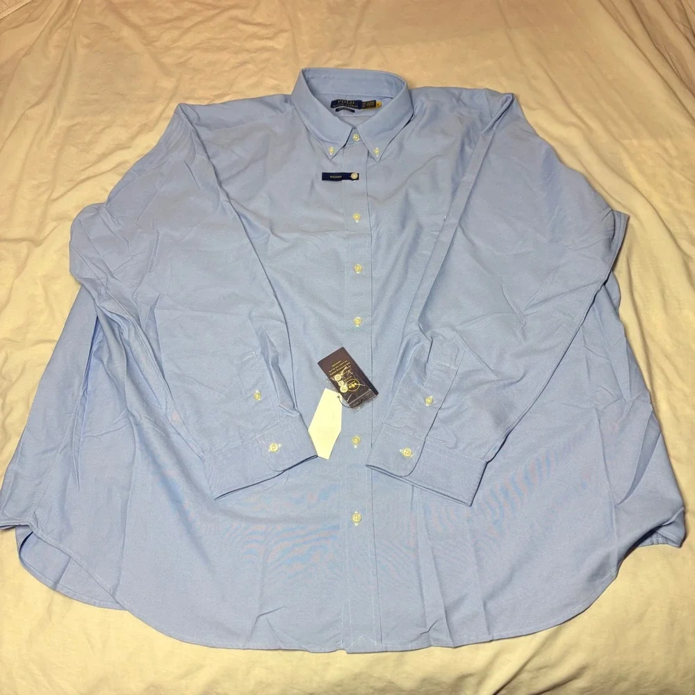 Polo Ralph Lauren Performance Shirt Mens 3XB Light Blue Wicking Button Down NEW